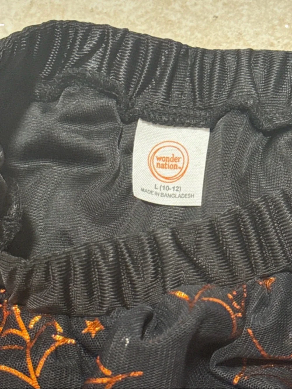 wonder nation Black Tulle Skirt with Metallic Orange Spiderwebs